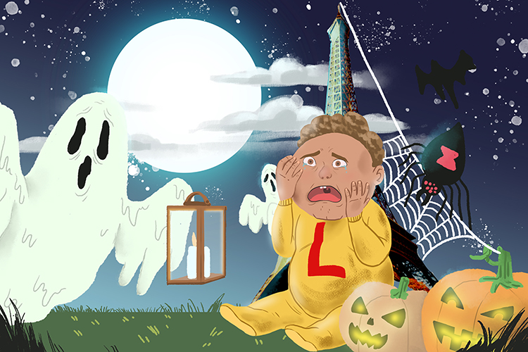 Halloween is masculine, so its l'Halloween. Imagine the early learner being scared by a ghost on Halloween.